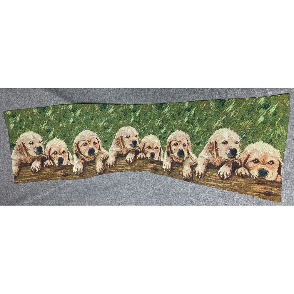 Labradour Puppies Wall Tapestry 54" x 15" Dogs Outdoors Log Fields